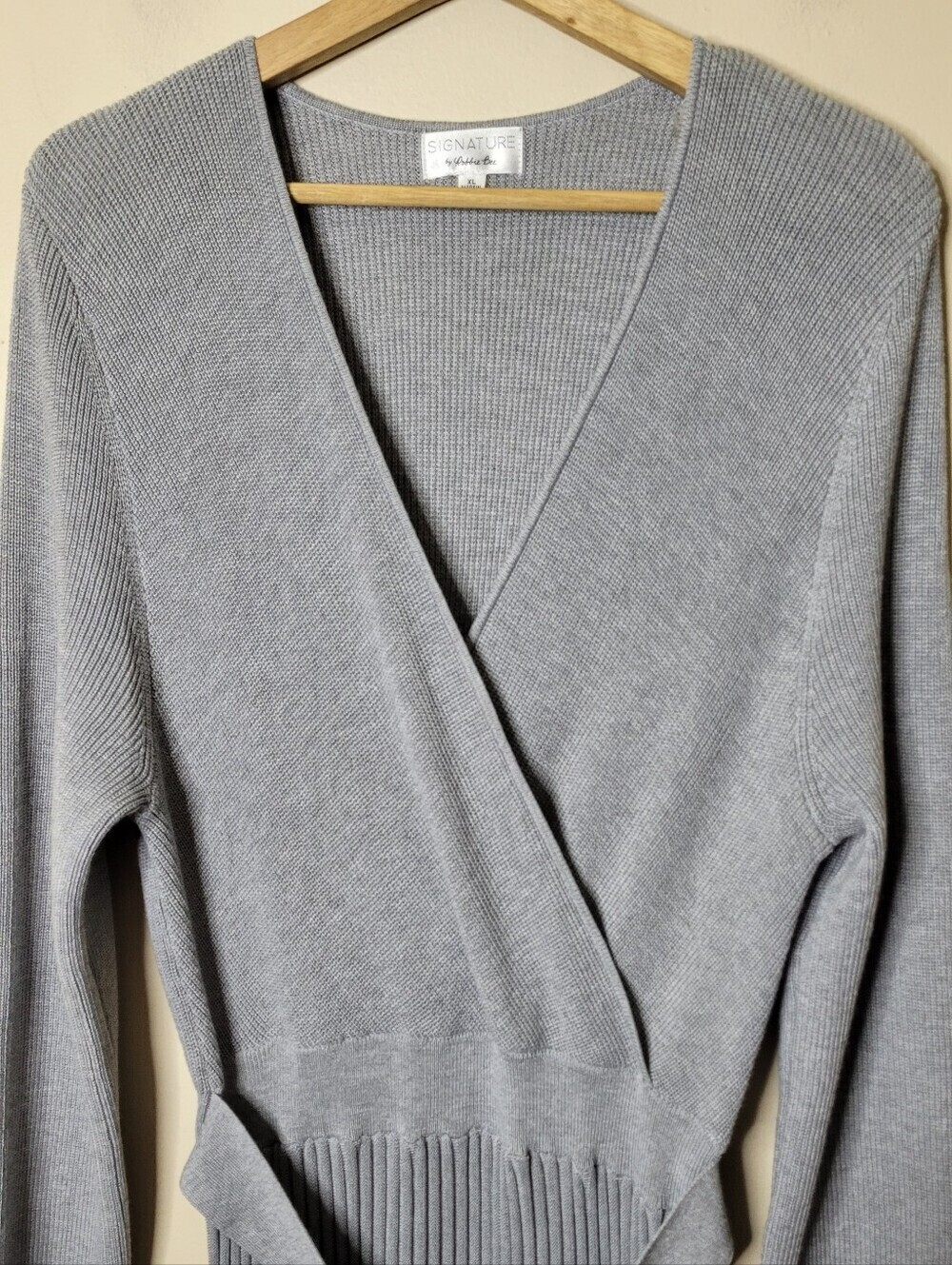 Signature By Robbie Bee Gray Belted Sweater Dress XL - Picture 4 of 11